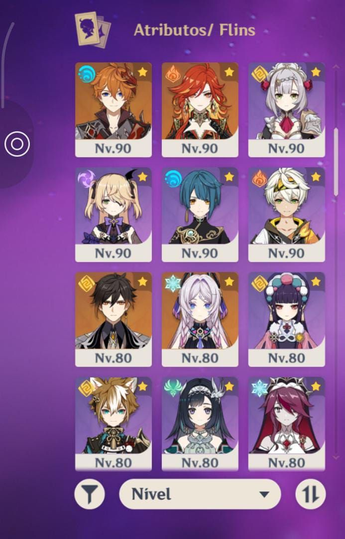 Conta Genshin Impact + ZZZ + Honkai (Flins com assinatura, bonecos meta, etc)