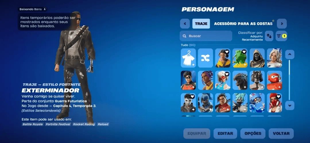 CONTA COM 58 SKINS (SKIN EXTERMINADOR, PICARETA GALIO GÉLIDO, SATORU GOJO)