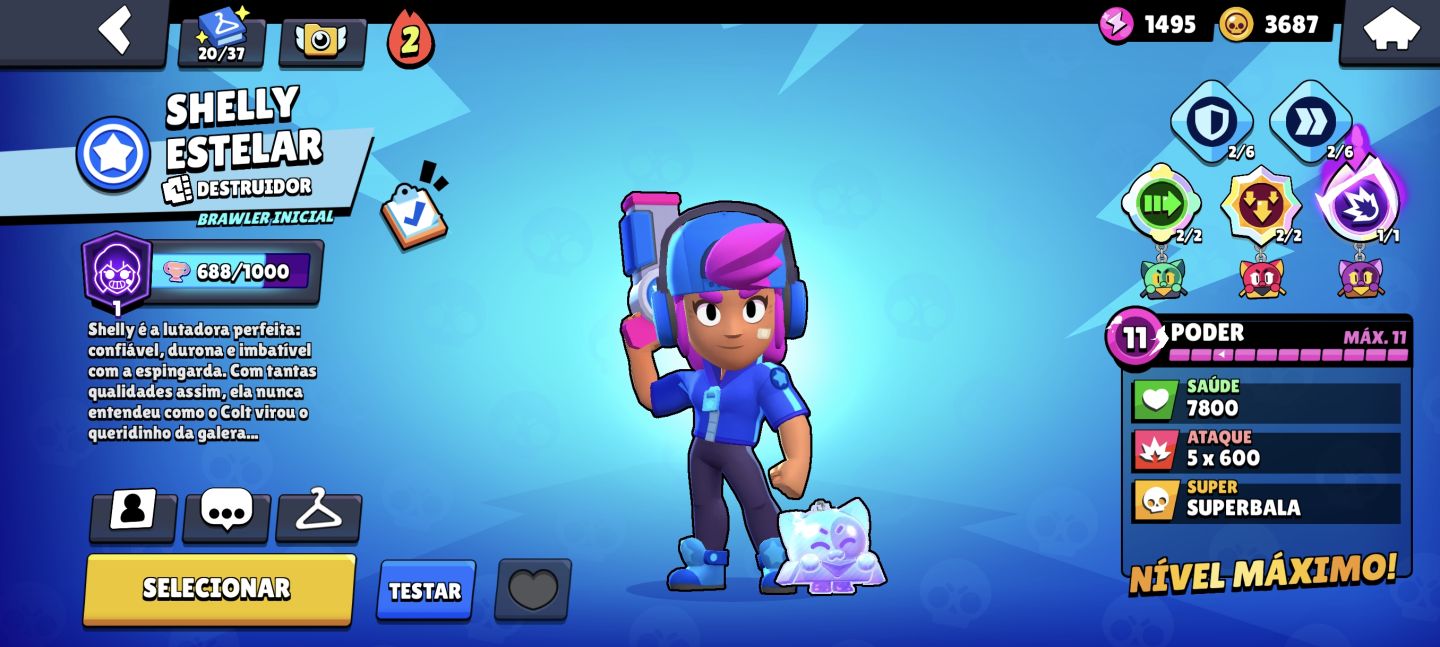 CONTA BRAWL STARS 2019 COM SHELLY BRUXA E LEON LOBISOMEM