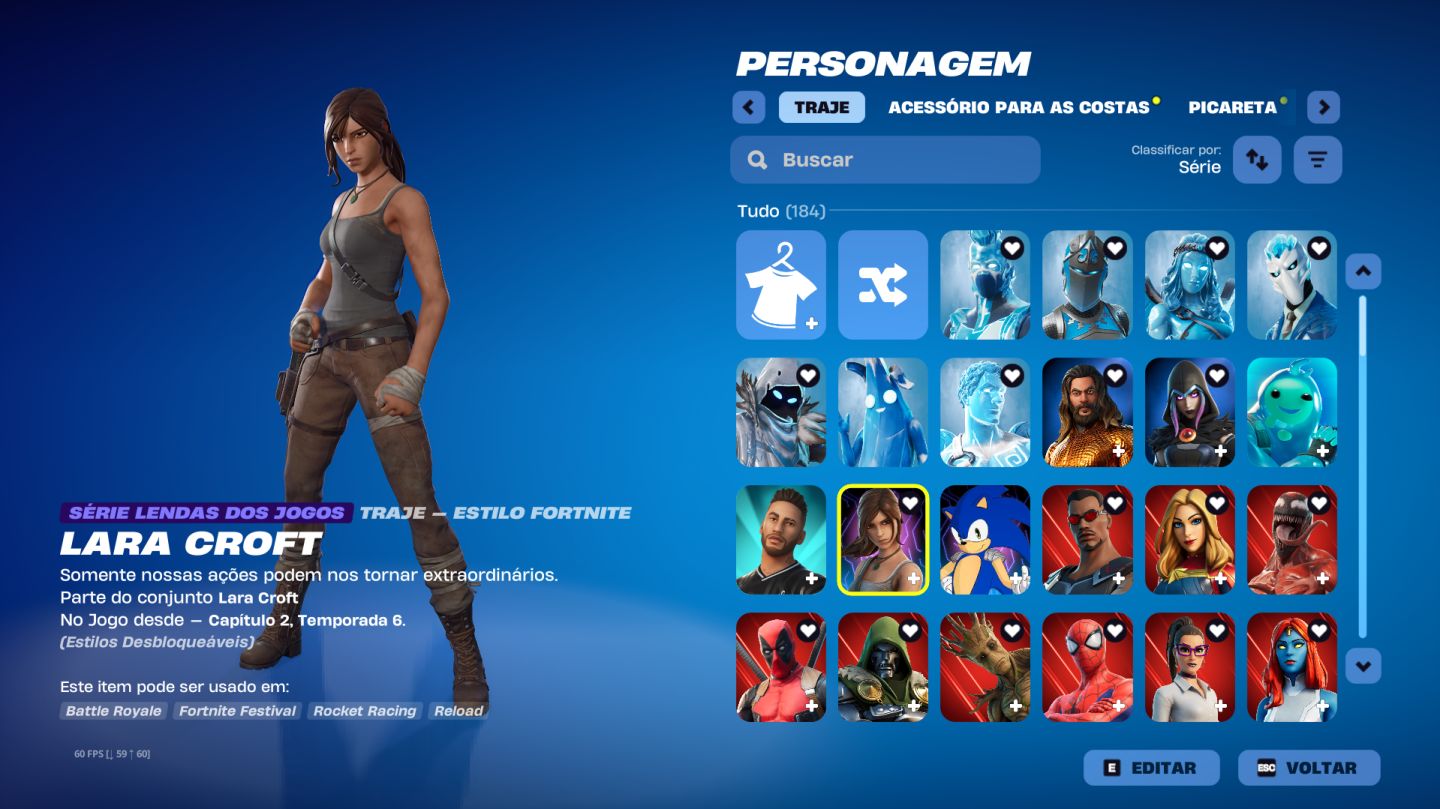 Conta antiga com mais de 180 skin