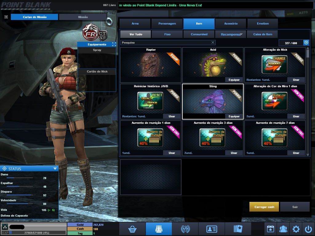 CONTA POINT BLANK varios itens