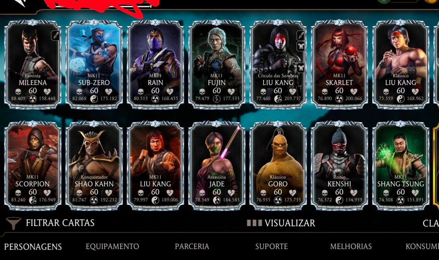 CONTA TOP TIER MK MOBILE NVL 60 | TIME MK11 FULL FX | 6.8K ALMAS