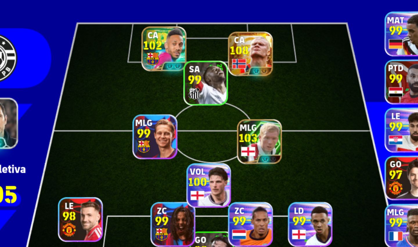 Conta efootball haaland 109 big time melhor do jogo 3100 de força coletiva