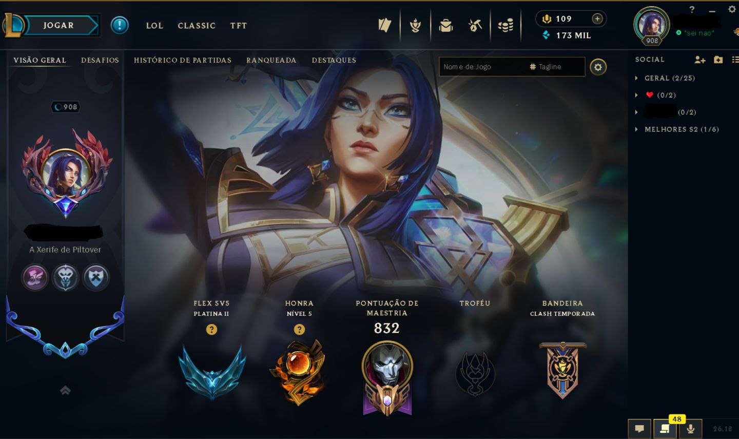 Conta Level 908 | 398 skins | Full champs | 100% Segura | Full Acesso