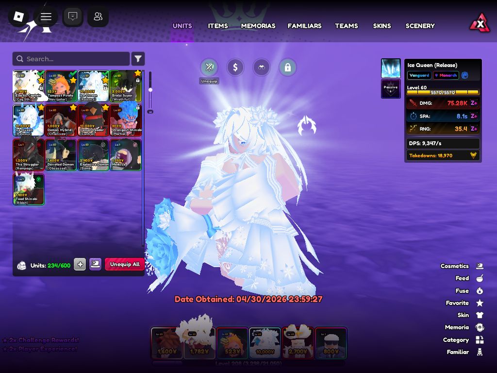 CONTA ANIMES VANGUARDS E ROBLOX (SHINYS, TRAIT RERROLS, UNIT SERIALIZADA E ETC.)