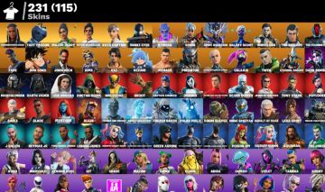 Conta Fortnite com 231 skins,muita skin tryhard com todas as picaretas boas loja