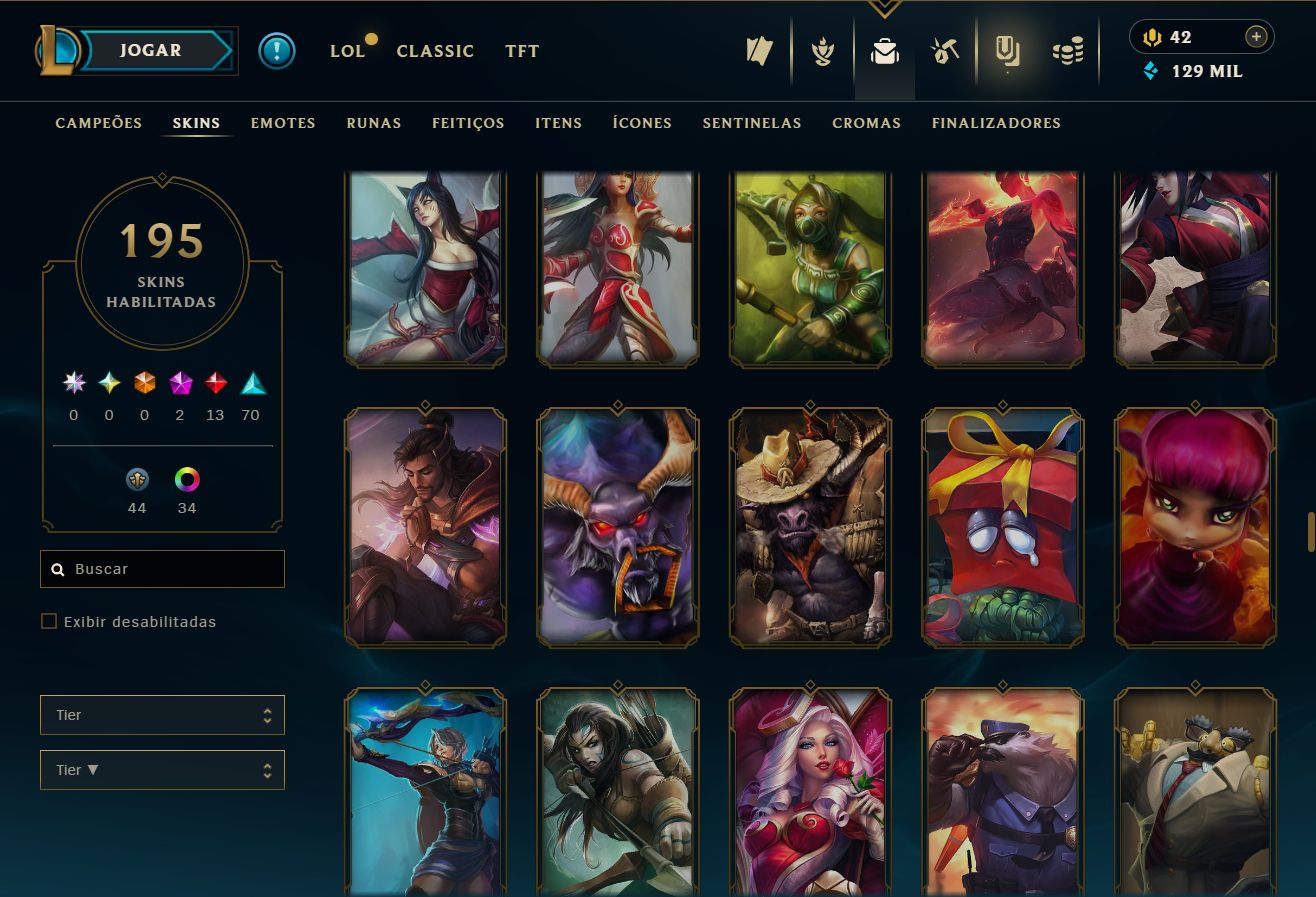 CONTA UNRANKED - 195 SKIN - FULL CHAMP + PREÇO BAIXISSIMO! - 100% SEGURA!