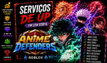 SERVIÇOS DE UP EM SUA CONTA ANIME DEFENDERS | ROBLOX