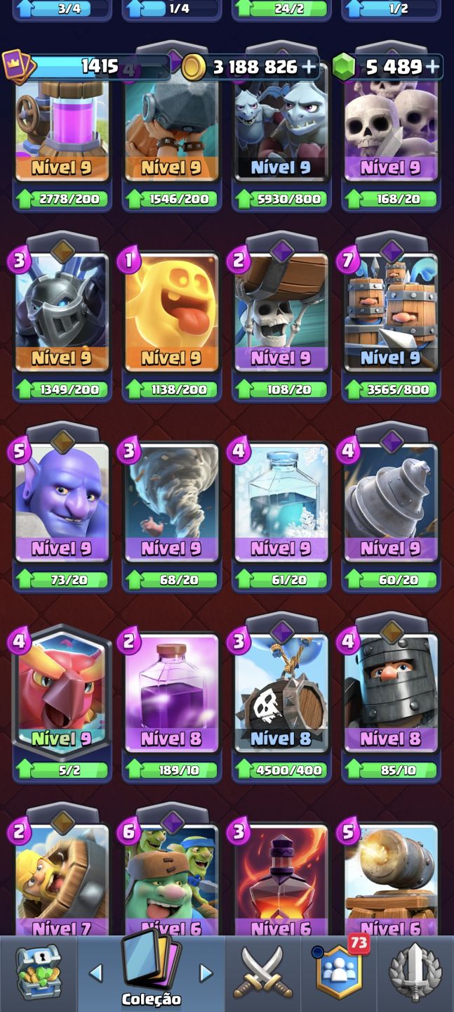 Conta de Clash Royale 10 anos de jogo 3 cartas full