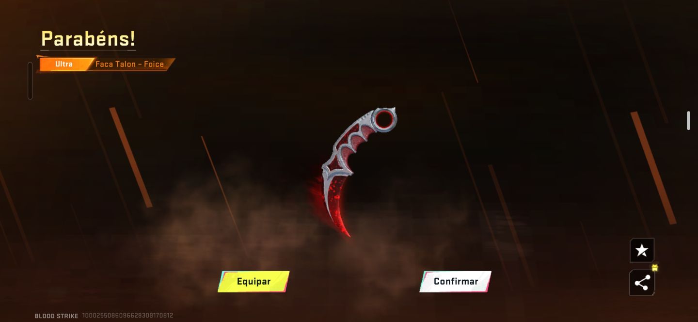 Conta BloodStrike com Karambit vermelha 95% de desconto oferta maluca