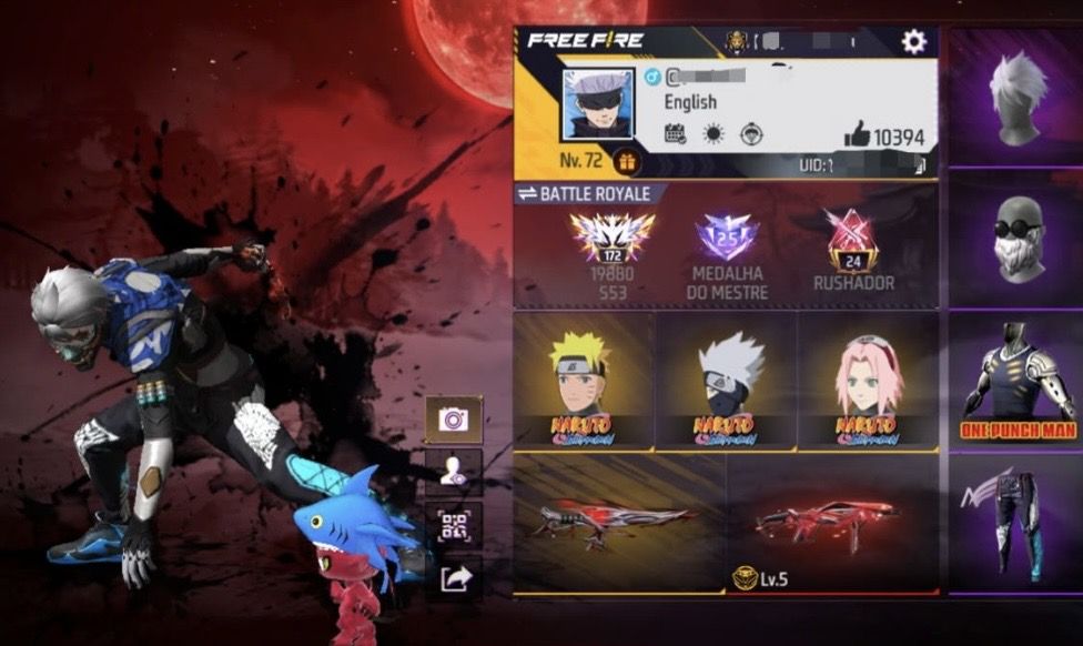 CONTA FREE FIRE GEMADA ( 8 anos )