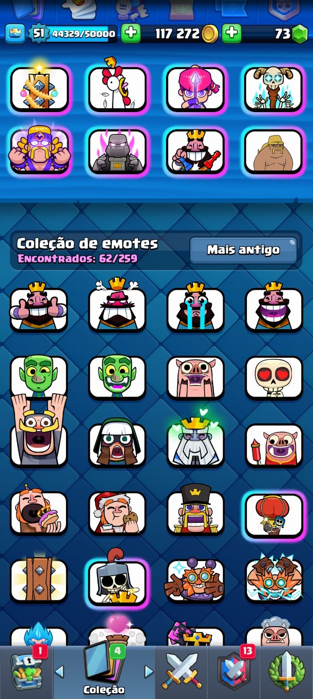 Conta clash royale muito upada várias cartas nível 15 e 14