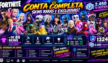 FORTNITE | NÍVEL 1324 | 86 SKINS | 2.450 V-BUCKS | RARAS + EXCLUSIVAS