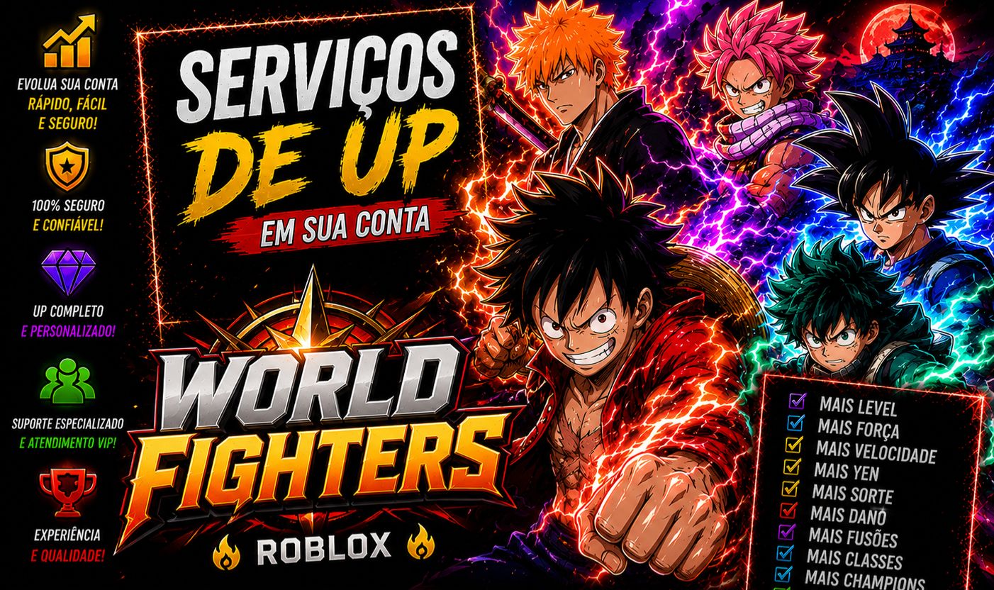SERVIÇOS DE UP EM SUA CONTA WORLD FIGHTERS | ROBLOX