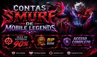 CONTAS SMURF DE MOBILE LEGENDS | Taxa de vitoria 90% +BP Bom + ACESSO COMPLETO