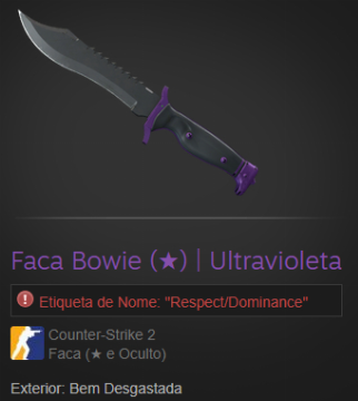 Faca Bowie (★) | Ultravioleta [CS2] - Counter Strike 2 - Skins - GGMAX