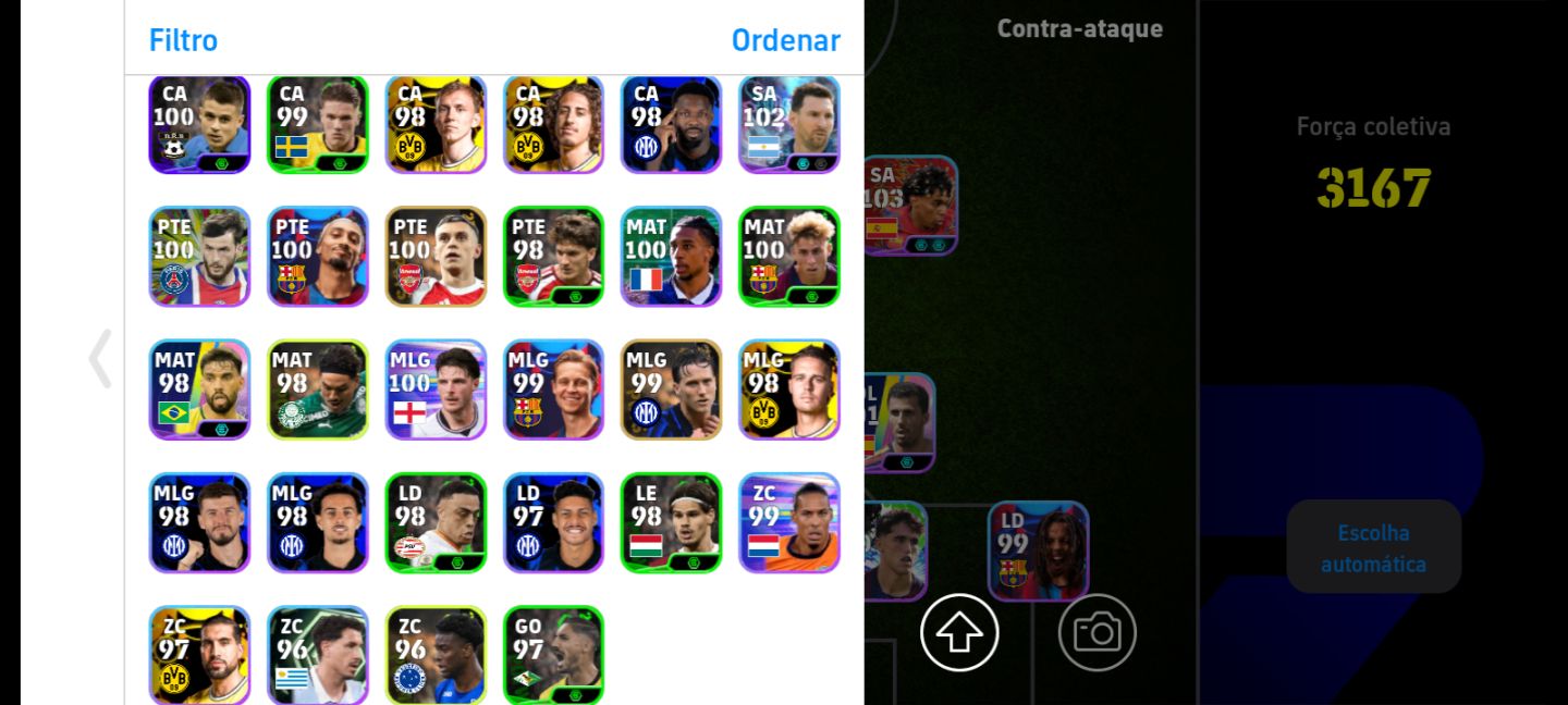 Conta Efootball | 3167 Força | Suárez Blitz + Cassillas 105 + Messi 105 + Eto