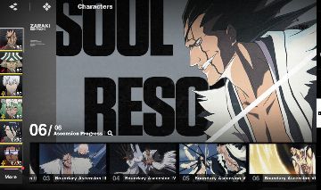 Conta Bleach Soul Resonance lv 64 ZarakiB6, team Gin e mais