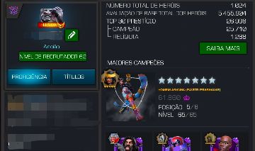 CONTA END GAME ANCIÃO 3R5 MARVEL TORNEIO DE CAMPEÕES - MTC/MCOC