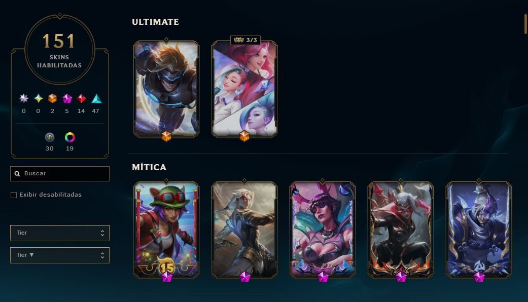 CONTA LOL - LV 242 - BANDEIRA PRAIAS PECAMINOSAS - SKINS 151