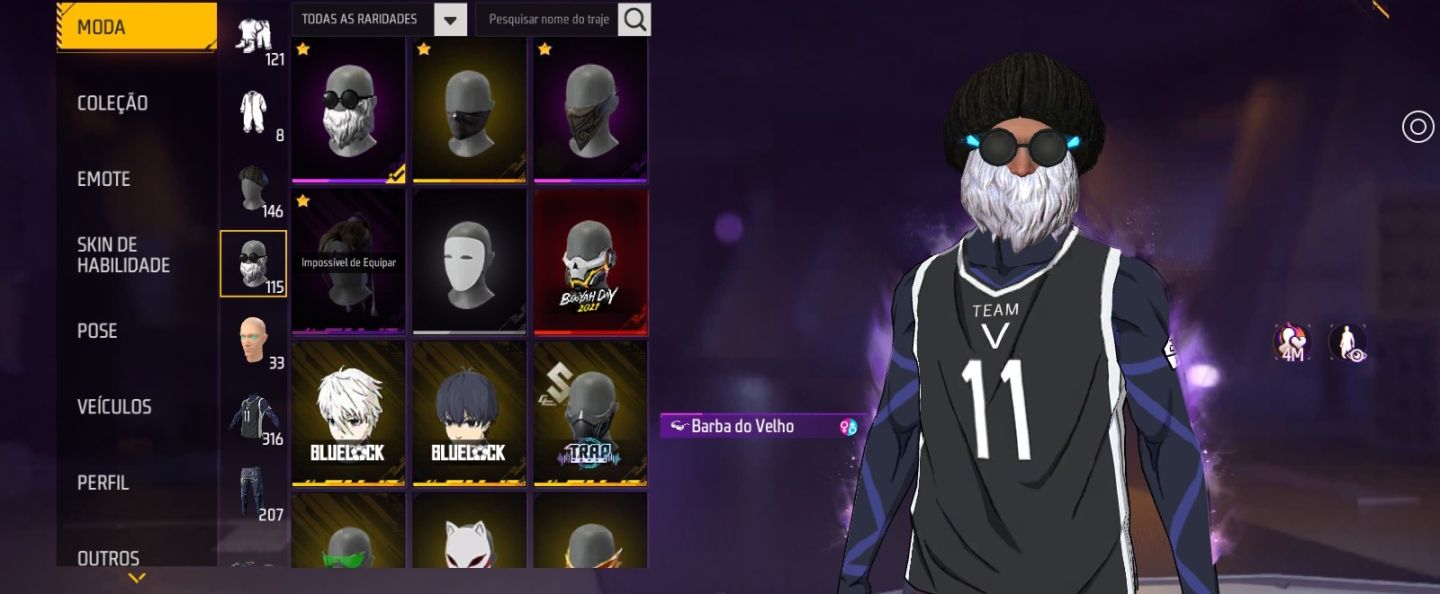 CONTA FF RARA BARBA DO VELHO+CALÇAS DOWN+6ANOS+JIRAIYA+ONE PUNCH MAN ETC