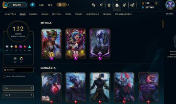 FULL ACESSO - 132 SKINS - TODOS CAMPEÕES - LEVEL 379 - 207 MIL ESSENCIA AZUL