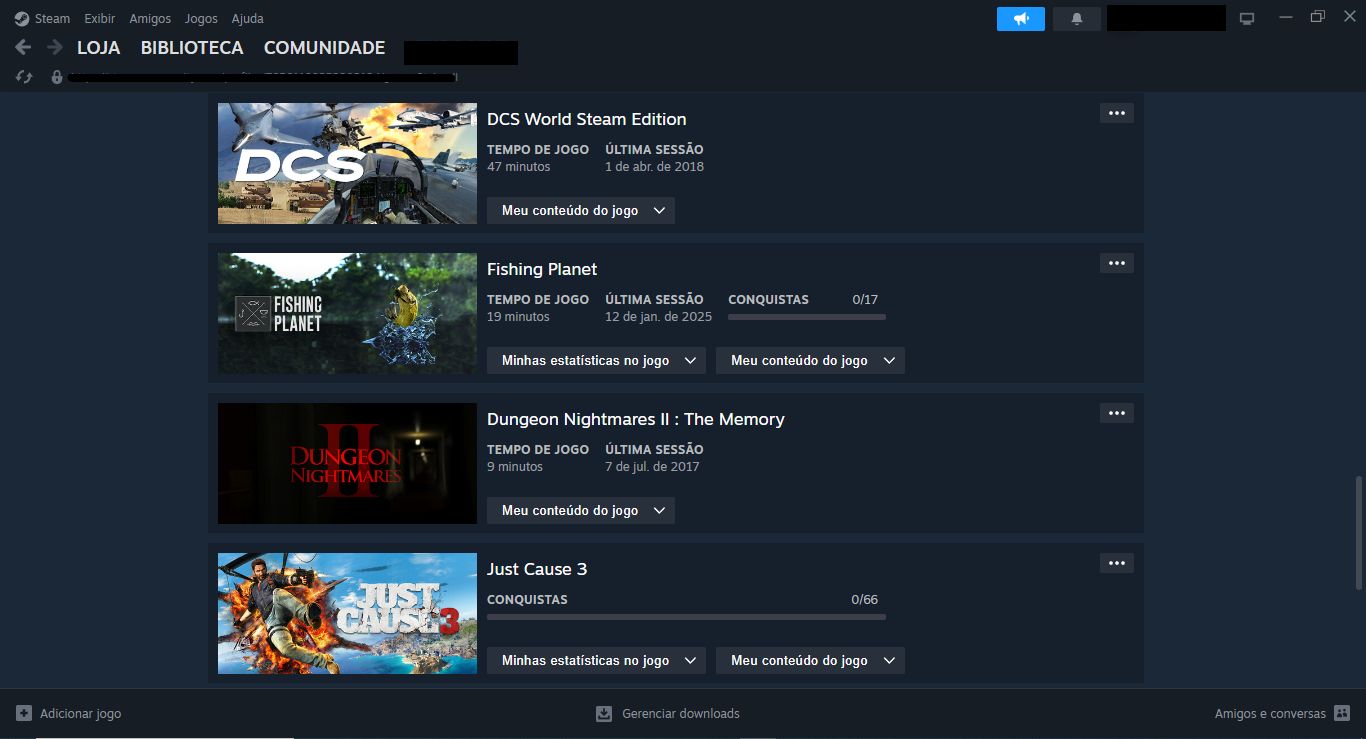 Conta Steam com 13 jogos, lista a baixo (Ativo e regular)