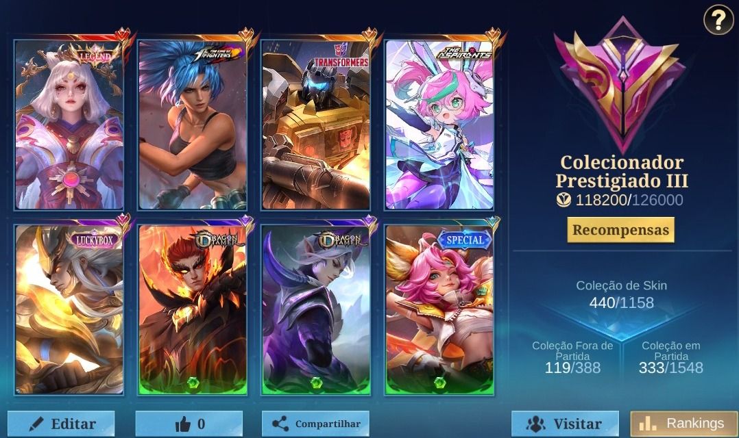 Conta mobile legends bang bang
