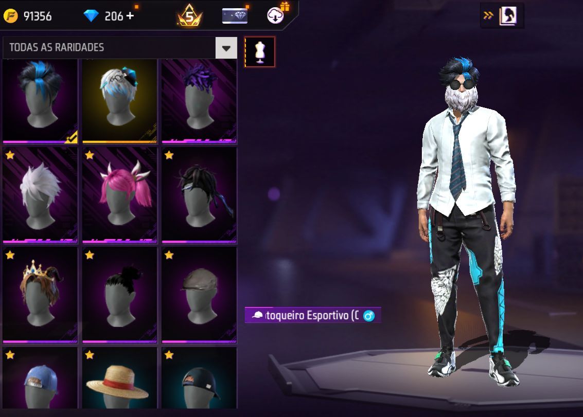 Conta free fire gemada com barbinha, punho, bandeirao, evolutiva 7 anos de idade