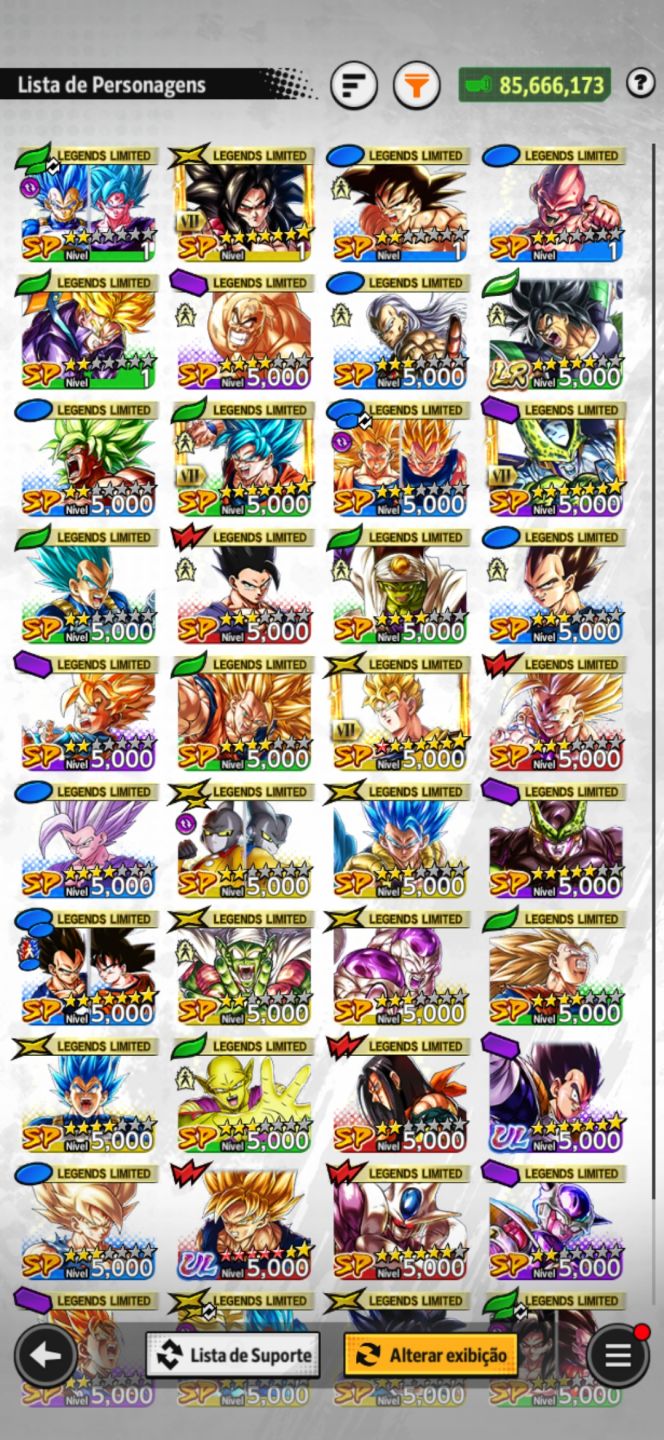 DESCONTO 24 HR | CONTA DRAGON BALL LEGENDS COM BROLY LEGEND FULL CARTA Z/Z+