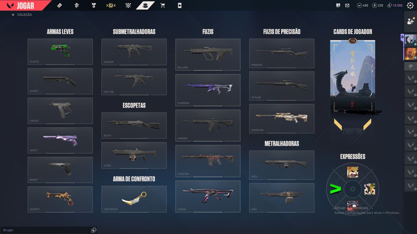 Conta smurf com bastante skins ascedent 3