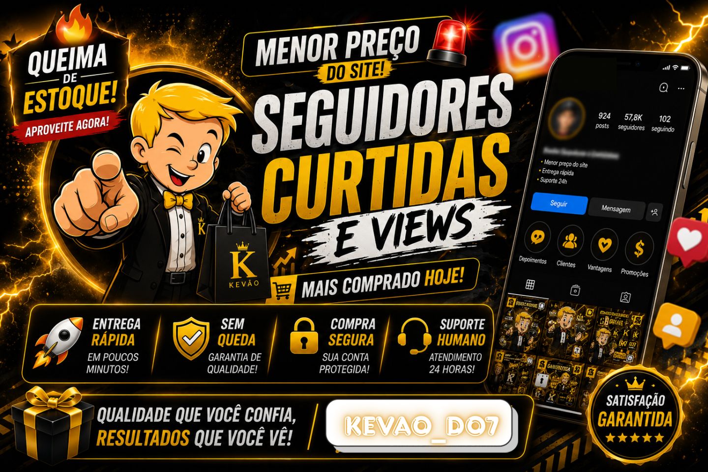 SEGUIDORES INSTAGRAM - CURTIDAS - VIEWS [MENOR PREÇO DA PLATAFORMA]