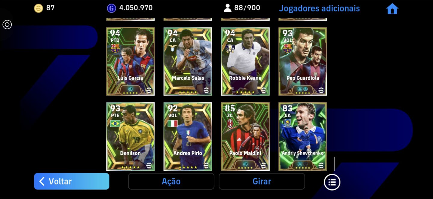 Conta efootball barba cabelo é bigode (defesa meio campo é ataque)