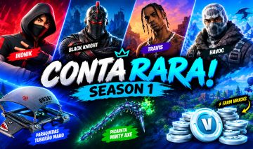 (FULL) CONTA S1C1- IKONIK, BLACK KNIGHT, MINTY, TRAVIS, TWITCH 1 - FARM VBUCKS