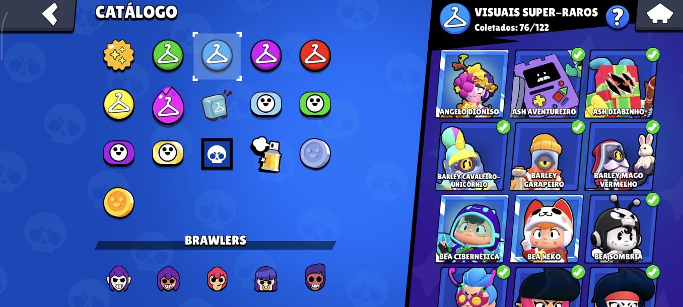 CONTA BRAWL STARS ANTIGA (2019) 96/100 BRAWLERS