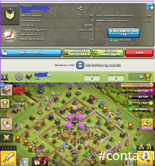 Contas Clash of Clans CV7 CV15 | Full, Semi Full, RUSHADA | Entrega Automatica