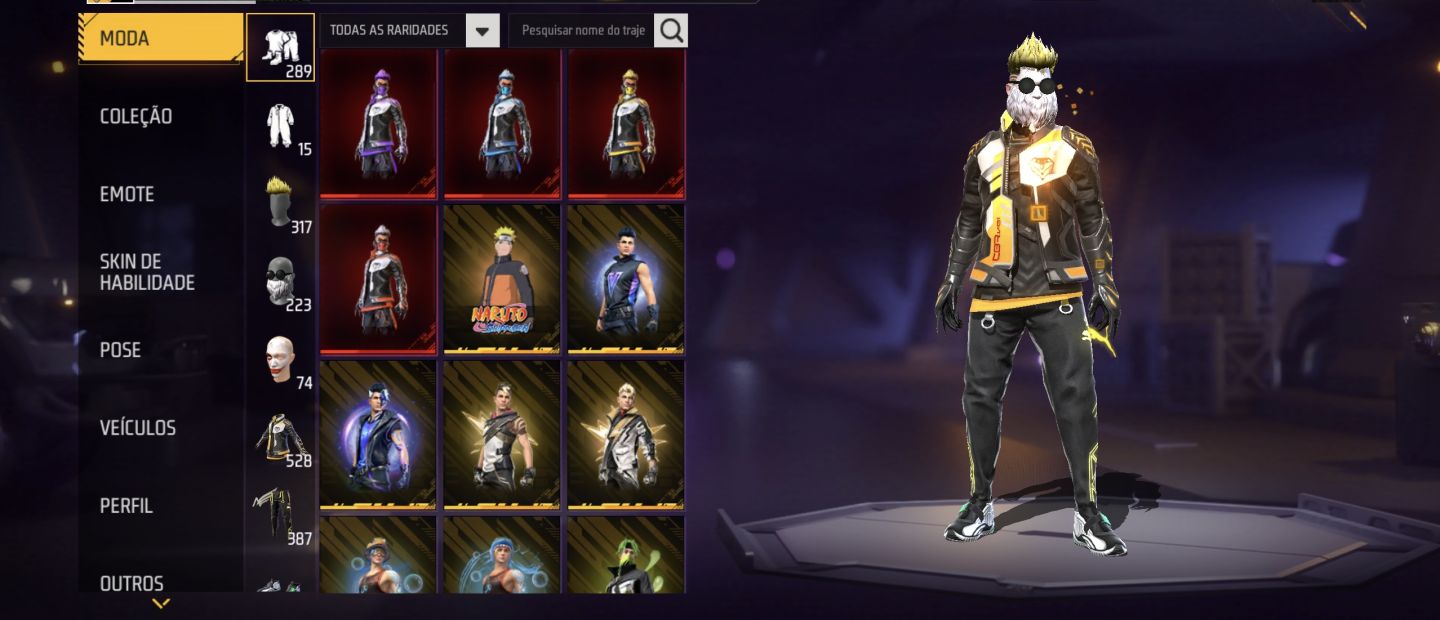 CONTA FREE FIRE RARA GEMADA! 4 PUNHOS, NIVEL 75, BARBINHA, ANGELICAL PUMA