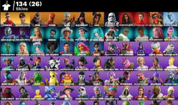 Fortnite 134 Skins (Gojo, Miku, Simpsons) + 129 Gestos