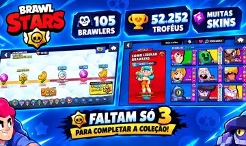 Brawl Stars | 105 Brawlers | 52.252 Troféus | Skins Raras | Faltam 3 para Full!