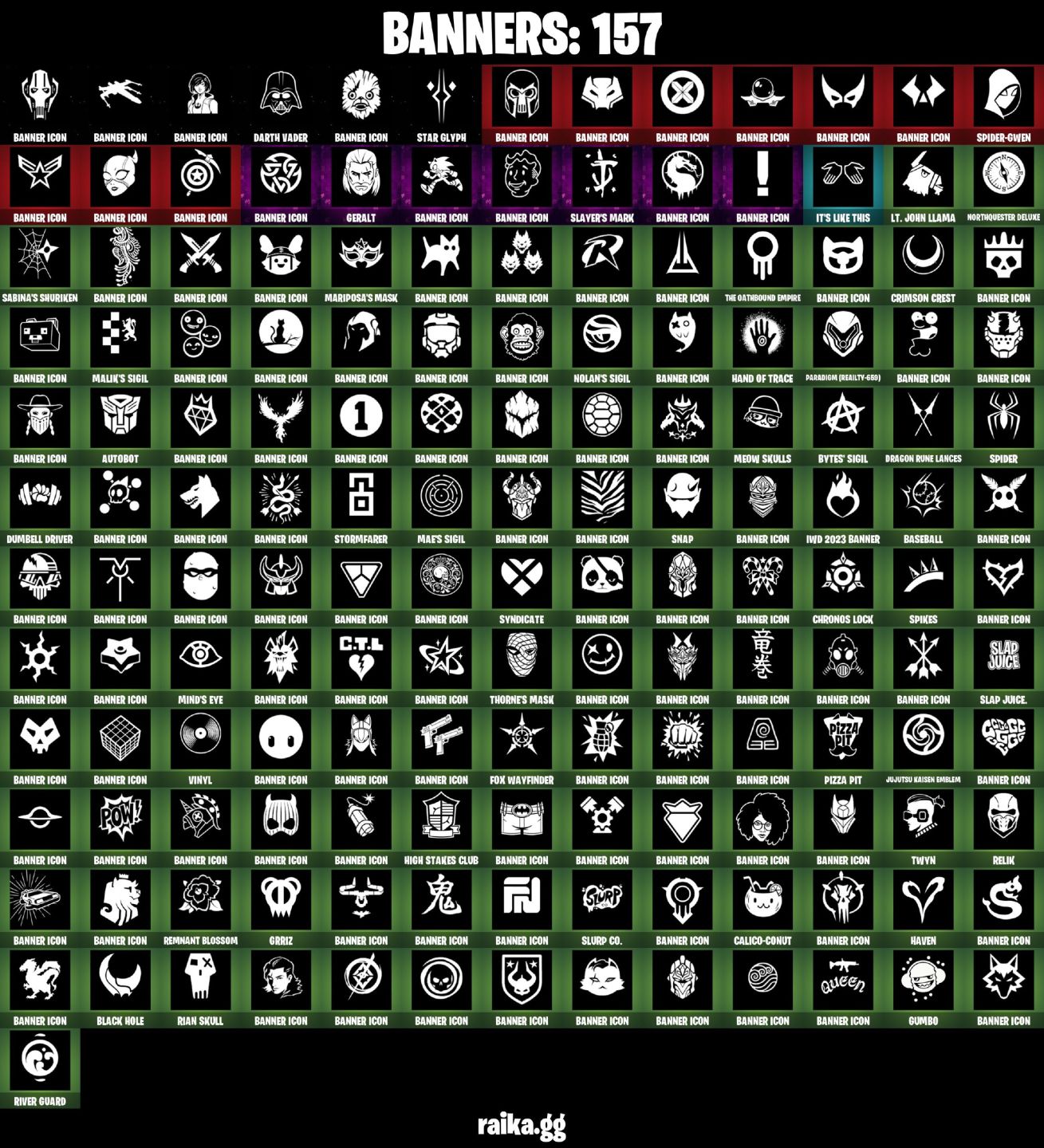 191 Skins - Emma frost, Peter Griffin, Robin, Nisha, Foice, Midnight Scythe
