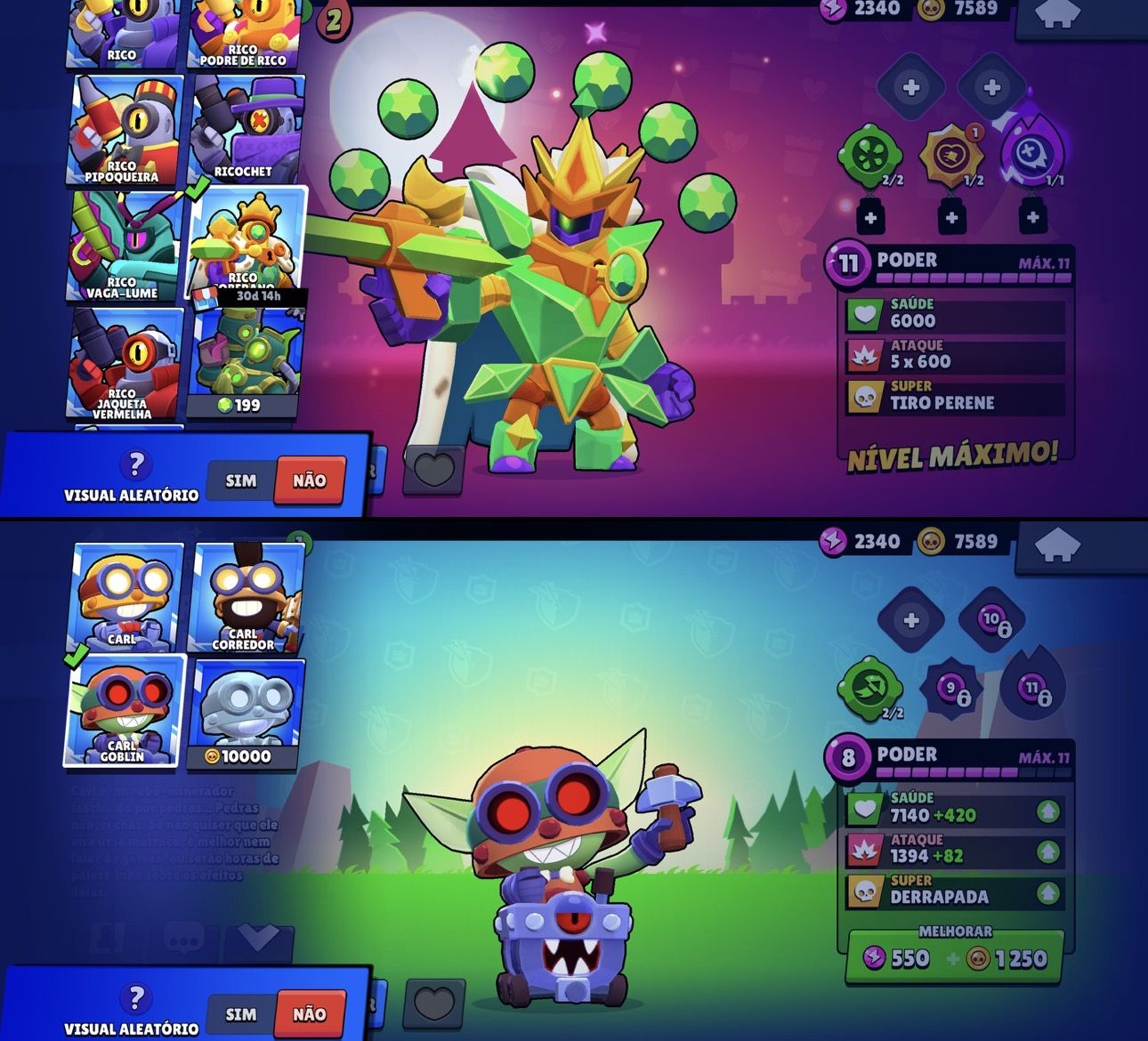 CONTA DE BRAW STARS 26k COM PRESTÍGIOS E SKINS RARAS + CLASH ROYAL 5,5k DE TROFÉ
