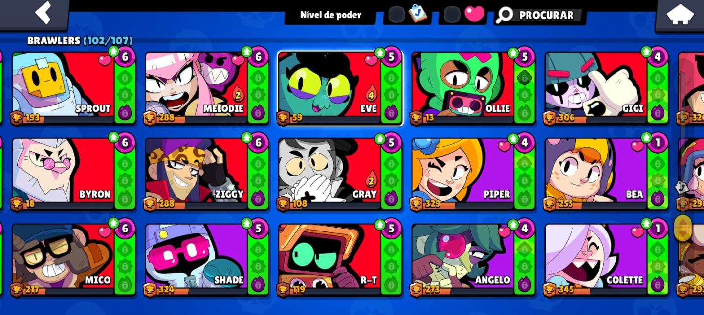 Conta de brawl stars muito boa e com 62 mil troféus