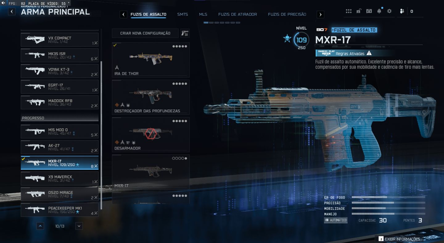 Conta Warzone Prestigio master iridescente