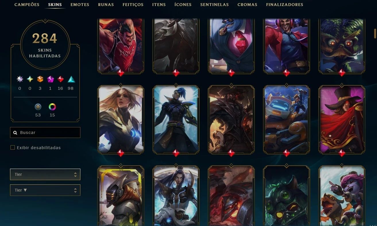 Lol Antiga 2013 Rara | 286 Skins | 312 Icons | Main Adc