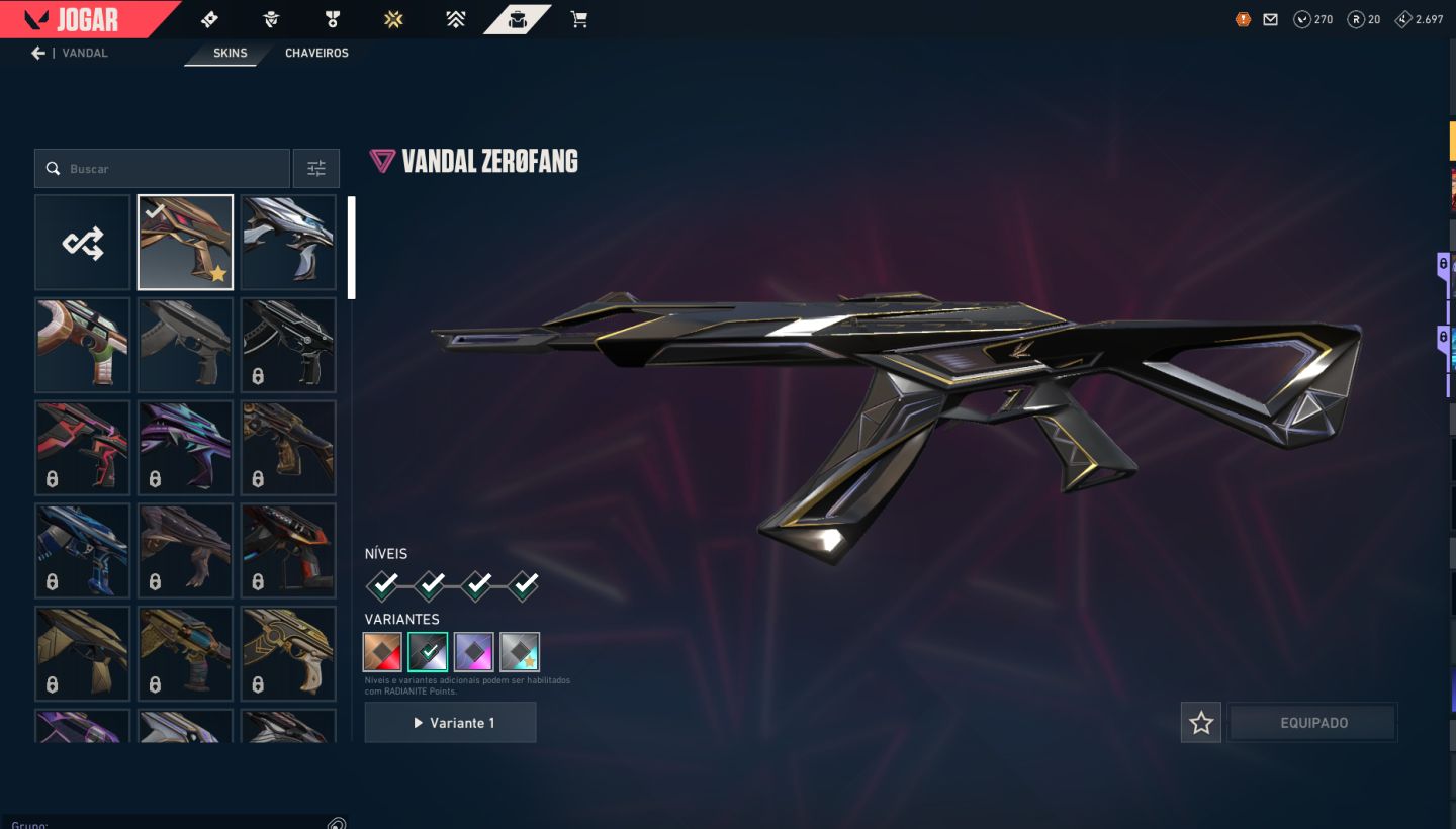 CONTA VALORANT COM SKIN DE 2 FACAS, 2 VANDAL, 3 PHANTOM, 1 SHERIFF ETC NIVEL 60