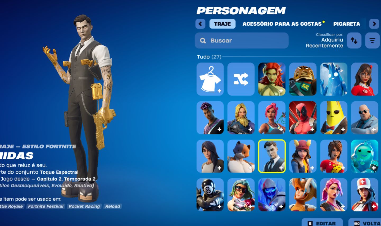 CONTA FORTNITE/RL/EPIC GAMES