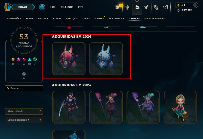 Mono Vex 1 Milhao de maestria+208 Skins+ Cromas+ 3 Skins da vex+2 miticas boas