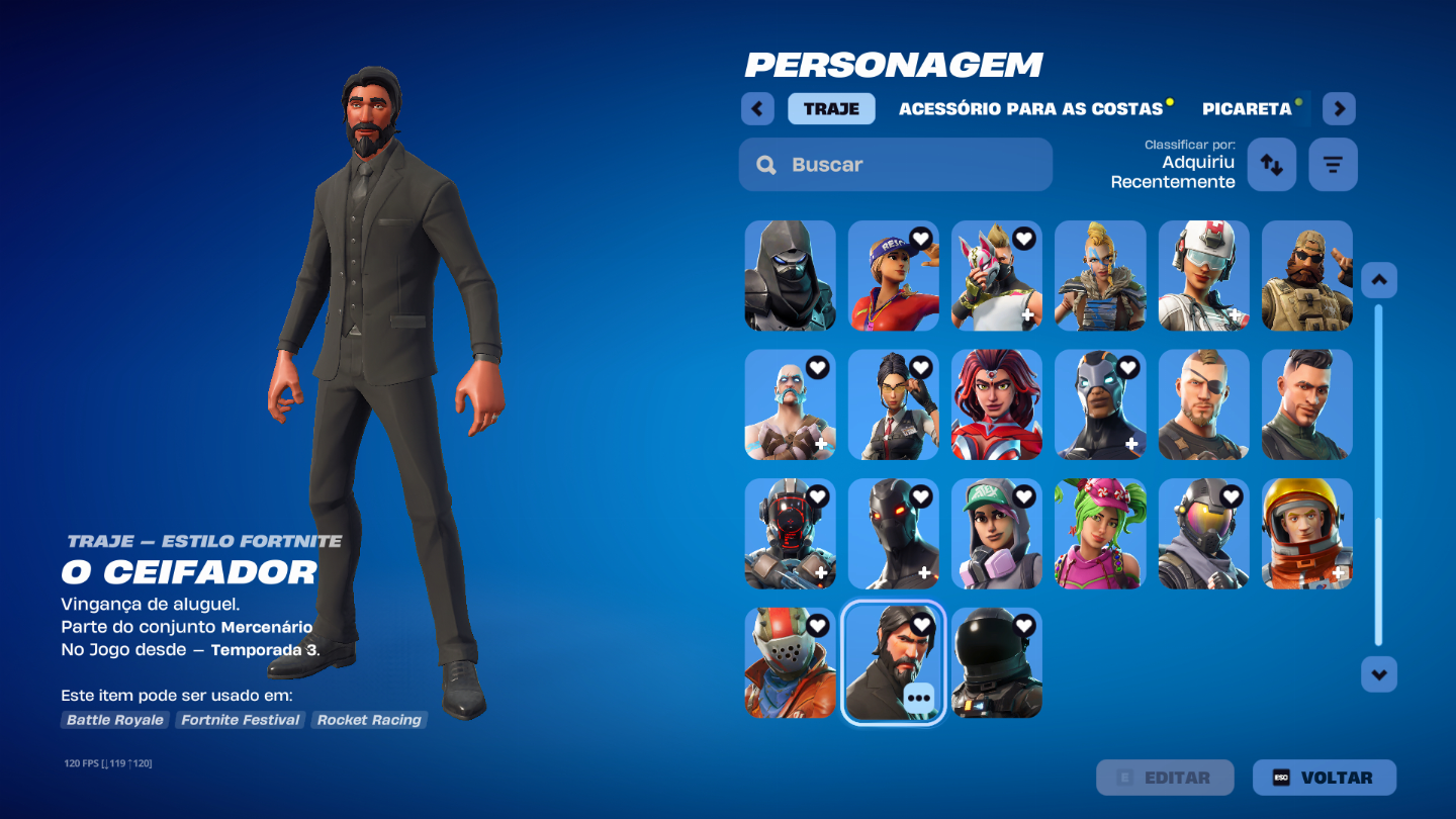 CONTA FORTNITE OG - TEMP. 3,4,5,7,8,9 + LARA CROFT
