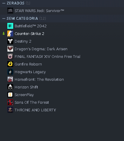Conta Steam NOVA - Sons of the Forest, Hogwarts Legacy (...)