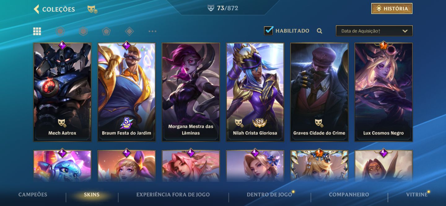 Conta main Lulu suporte e skins da lux Wild Rift